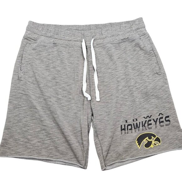 University of Iowa Hawkeyes Gray Mens Shorts Fleece Elastic Waist Size XL - Picture 1 of 8